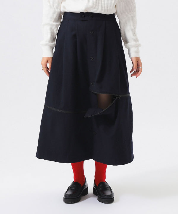 【別注】ENGINEERED GARMENTS × BEAMS BOY / Zip Wool Serge Skirt