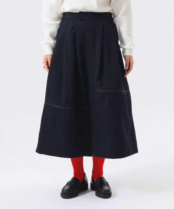 【別注】ENGINEERED GARMENTS × BEAMS BOY / Zip Wool Serge Skirt