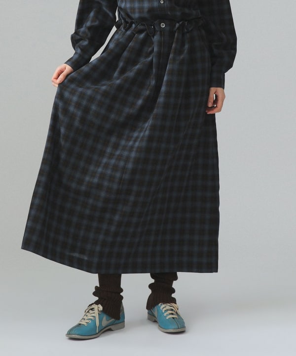 maturely / TW チェック ロング スカート Model : H173 B77 W57 H82　Size : ONE SIZE