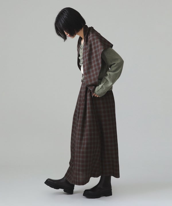maturely / TW チェック ロング スカート Model : H173 B77 W57 H82　Size : ONE SIZE