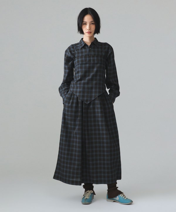 maturely / TW チェック ロング スカート Model : H173 B77 W57 H82　Size : ONE SIZE