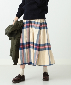 BEAMS BOY / ビッグ タータン サーキュラースカート