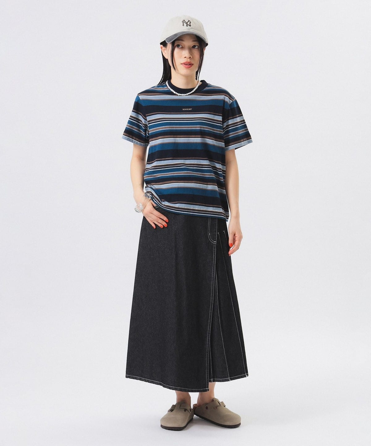 BEAMS BOY / wrap pleated skirt