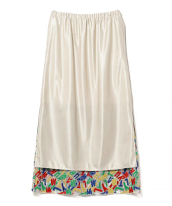 maturely / Logo Embroidery Slit Maxi Skirt