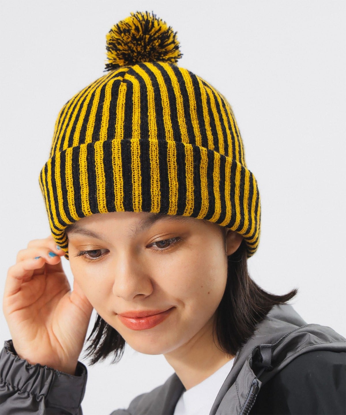 【別注】INFIELDER DESIGN インフィルダーデザイン / STRIPE PON CAP 帽子 WOMEN YELLOW ONE SIZE 【別注】INFIELDER DESIGN インフィルダーデザイン / STRIPE PON CAP 帽子 WOMEN YELLOW ONE SIZE