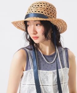 【別注】cableami / RAFFIA OPEN WEAVE BRAID CROWN HAT