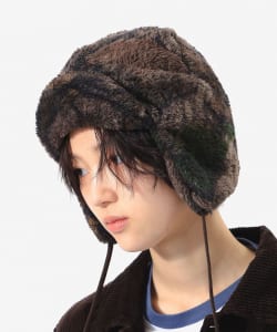 【別注】cableami × BEAMS BOY / プリント フリース アビエイター キャップ