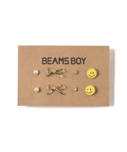 BEAMS BOY / 女裝 微笑 針式耳環 8入組