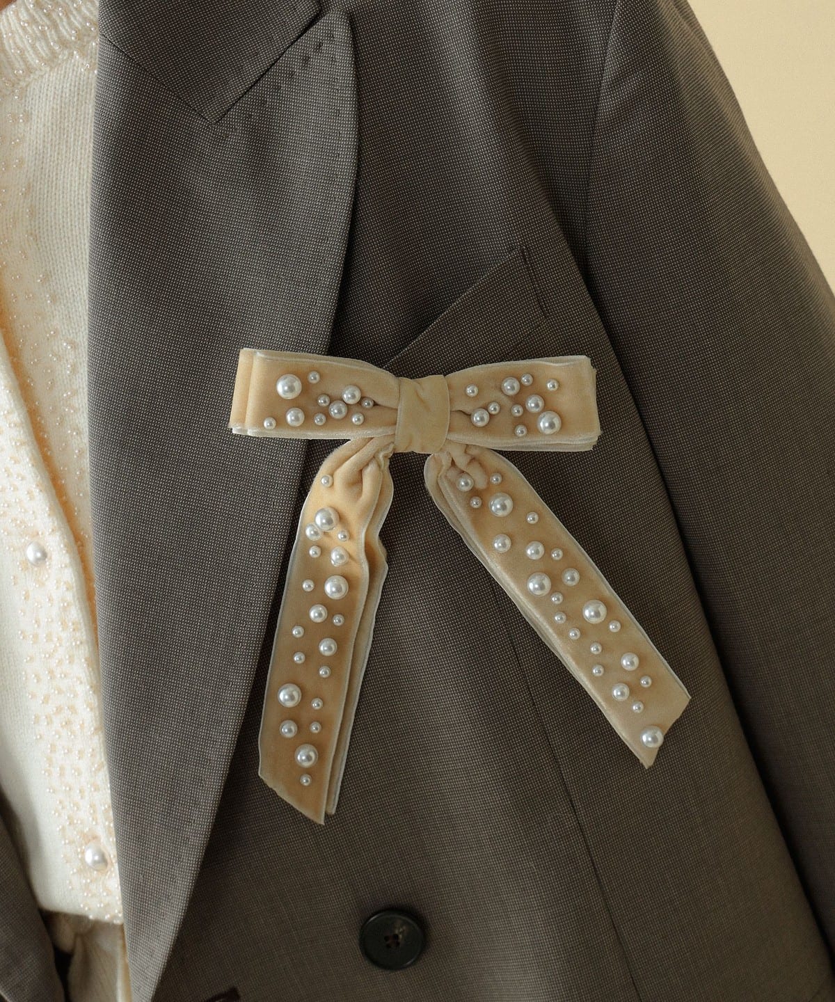 パールベルベットリボンボタン｜各種パーツ 