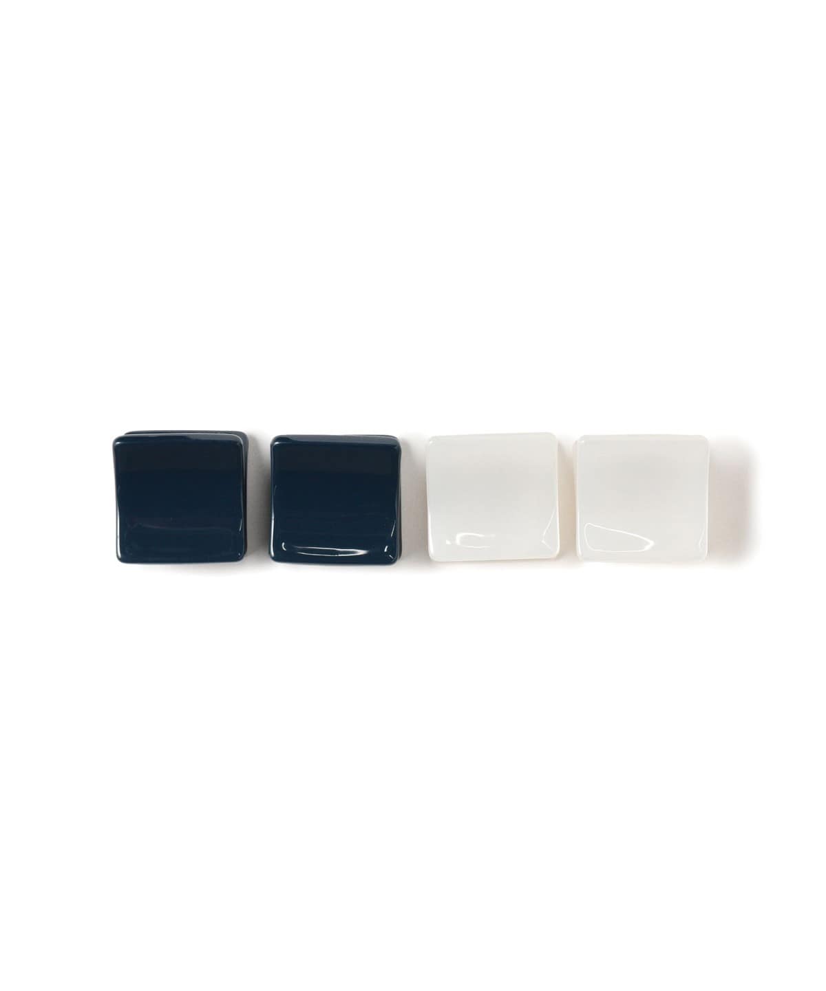 スクエア ヘアクリップ 4P ヘアアクセサリー WOMEN WHITE/NAVY ONE SIZE スクエア ヘアクリップ 4P ヘアアクセサリー WOMEN WHITE/NAVY ONE SIZE