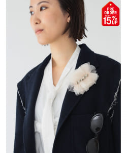 【+15%ポイントUP】maturely / フリル スタッズ コサージュ クリップ