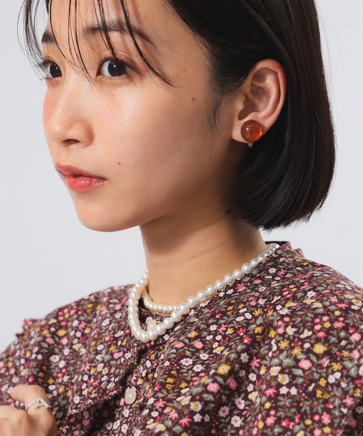 カボション イヤリング アクセサリー WOMEN BROWN ONE SIZE カボション イヤリング アクセサリー WOMEN BROWN ONE SIZE