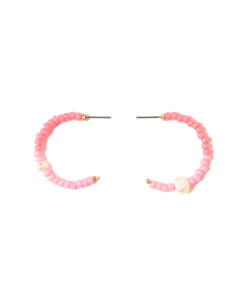 淡水パール × ビーズ ピアス