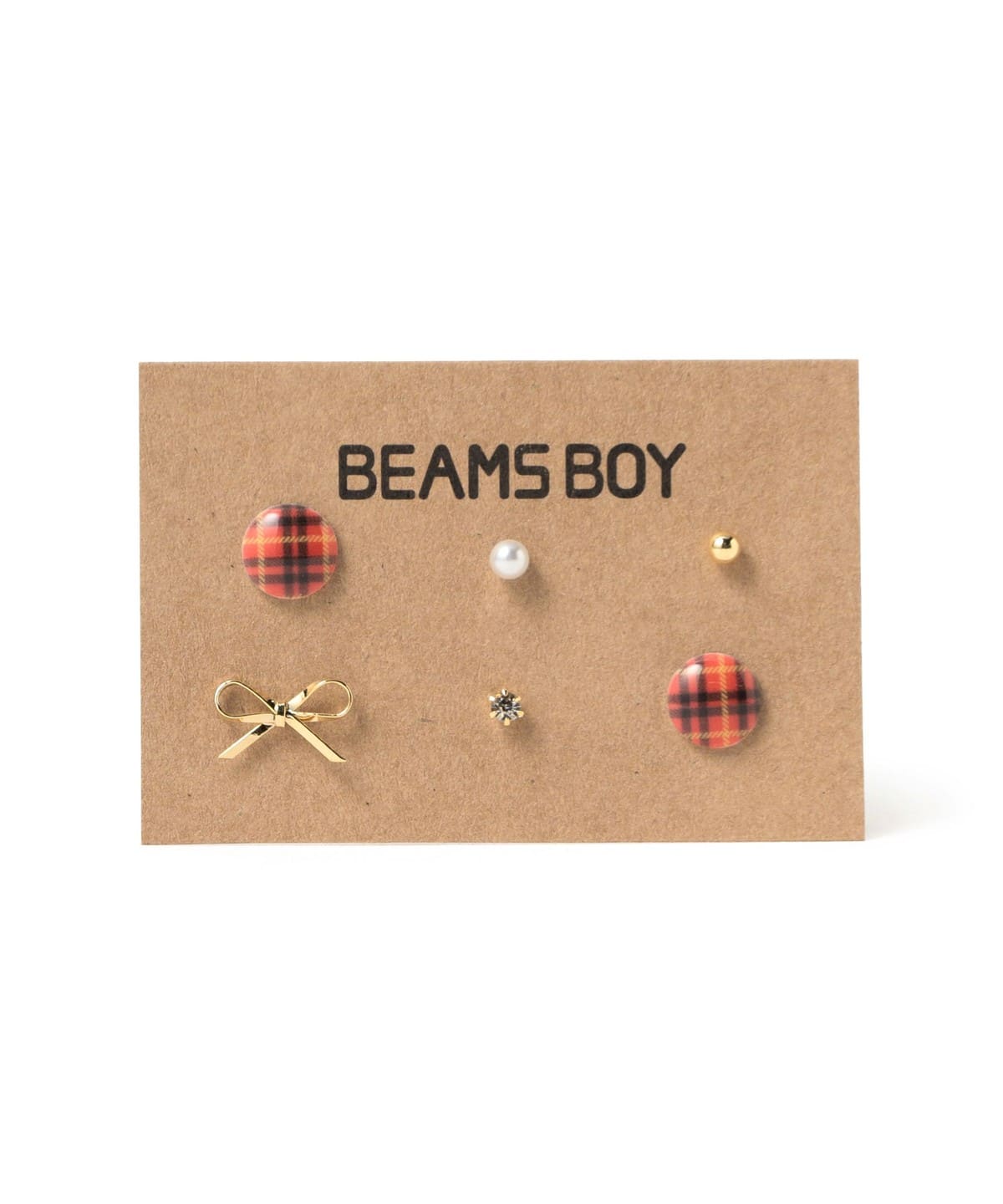 BEAMS BOY（ビームス ボーイ）チェック プチ ピアス 6SET 