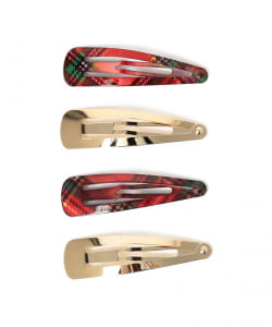 チェック柄 ピン 4セット