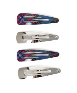 チェック柄 ピン 4セット