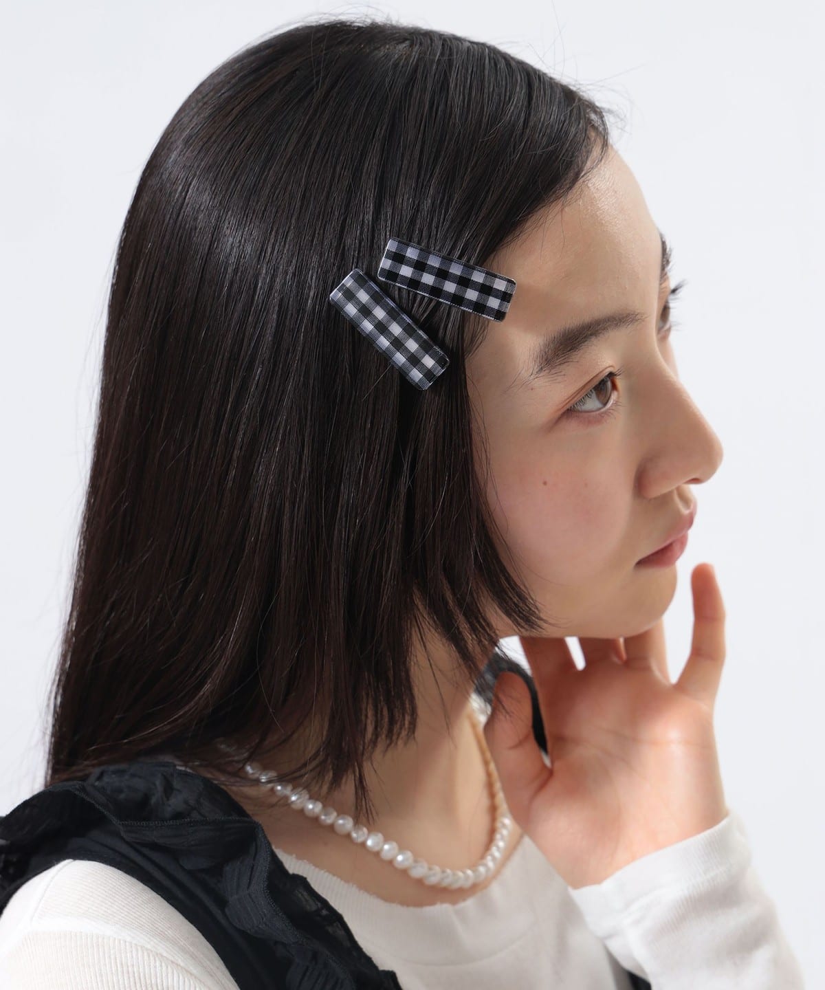 BEAMS BOY（ビームス ボーイ）ギンガムチェック ヘアピン 2セット