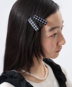 ギンガムチェック ヘアピン 2セット