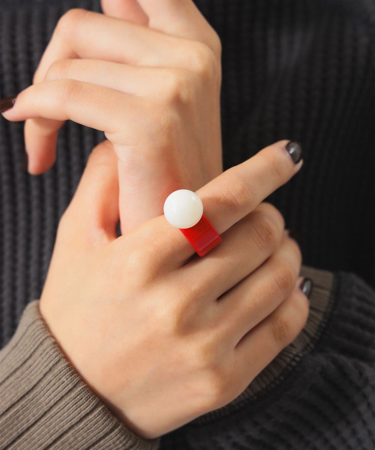 MINI インテリアリング レッド 11点セット BEAMS BOY（ビームス ボーイ）レトロ ボール リング（アクセサリー