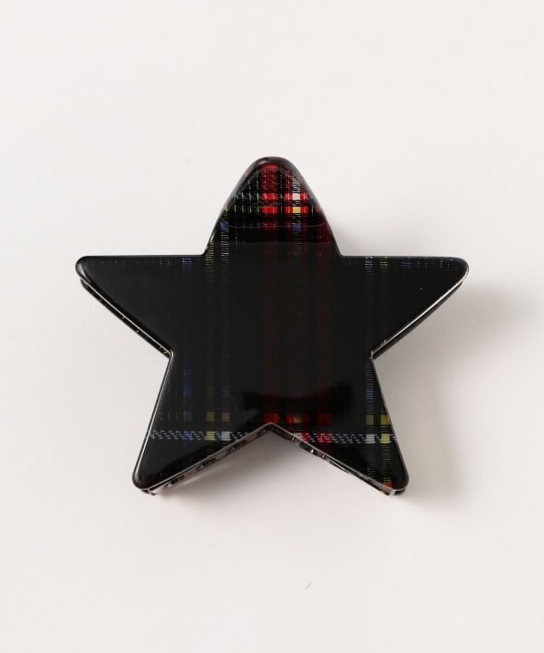 星型 チェック ヘアクリップ