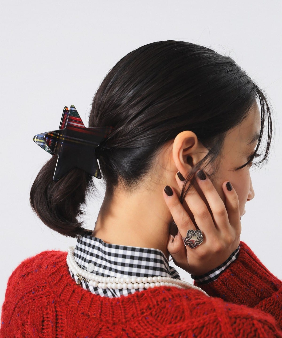 BEAMS BOY（ビームス ボーイ）星型 チェック ヘアクリップ（ヘア