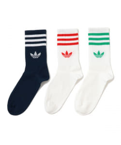adidas / スリーストライプ クルーソックス 3足組
