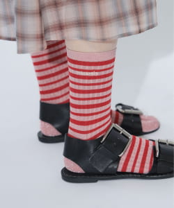 maturely / ラメ ボーダー タビ ソックス