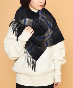 BEAMS BOY / ビッグタータン カシミヤ マフラー