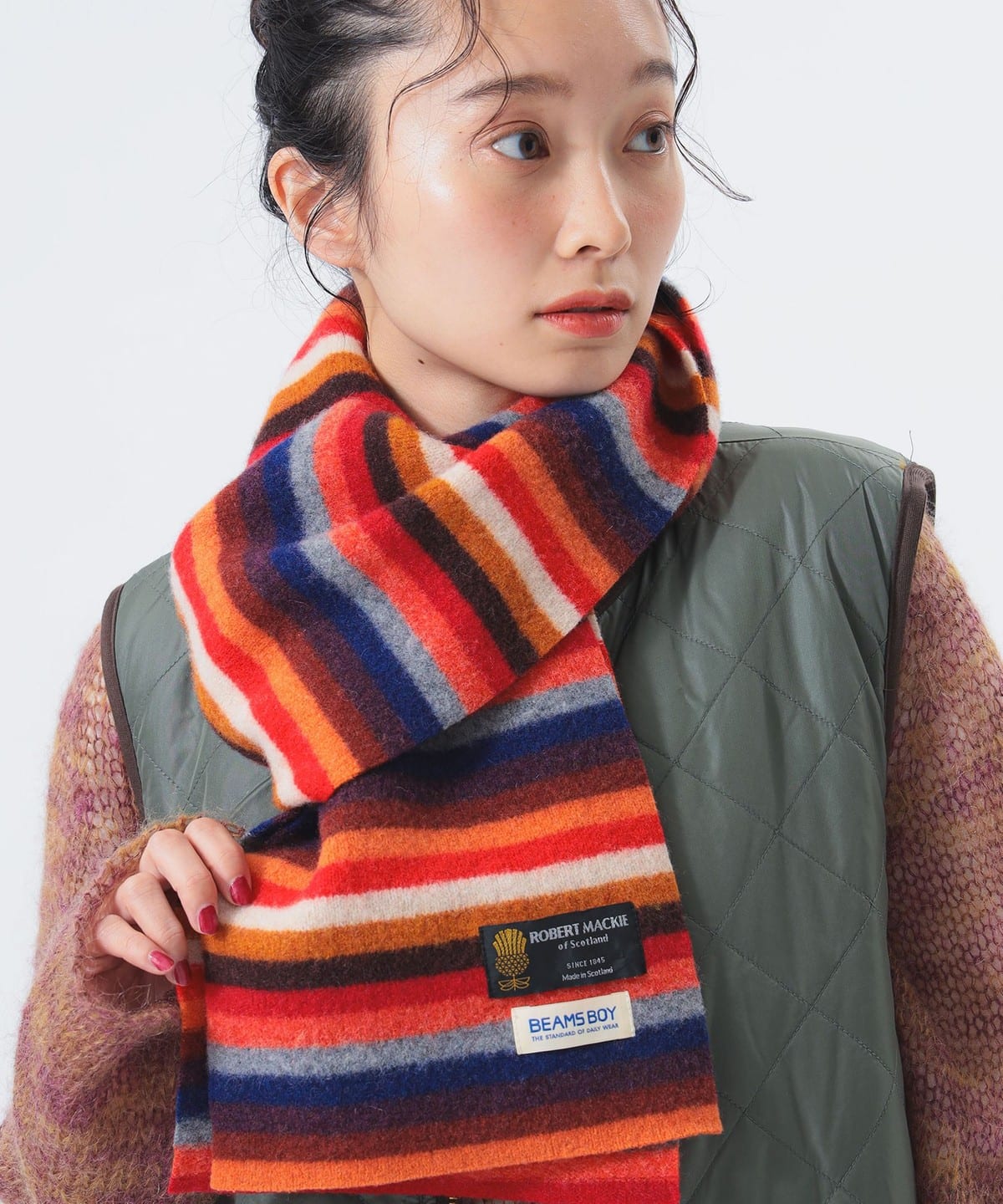 【別注】ROBERT MACKIE ロバートマッキー / マルチボーダー マフラー ファッション雑貨 WOMEN RED ONE SIZE 【別注】ROBERT MACKIE ロバートマッキー / マルチボーダー マフラー ファッション雑貨 WOMEN RED ONE SIZE