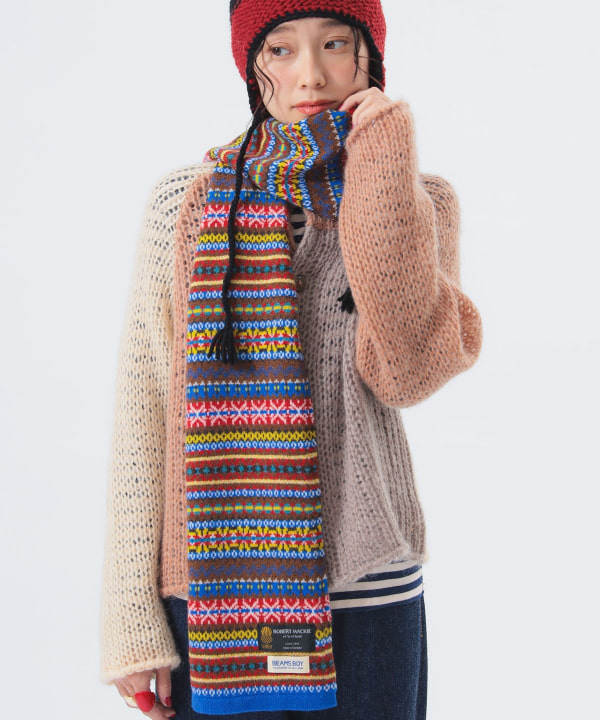 ROBERT MACKIE × BEAMS BOY別注フェアアイルマフラー BEAMS BOY（ビームス ボーイ）【別注】ROBERT MACKIE / フェアアイル