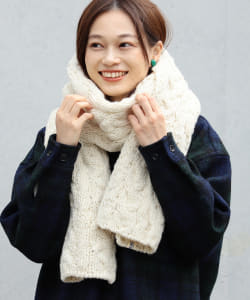 BEAMS BOY / 女裝 粗織 麻花紋 圍巾