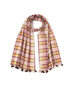 BEAMS BOY / チェック ポンポン ストール