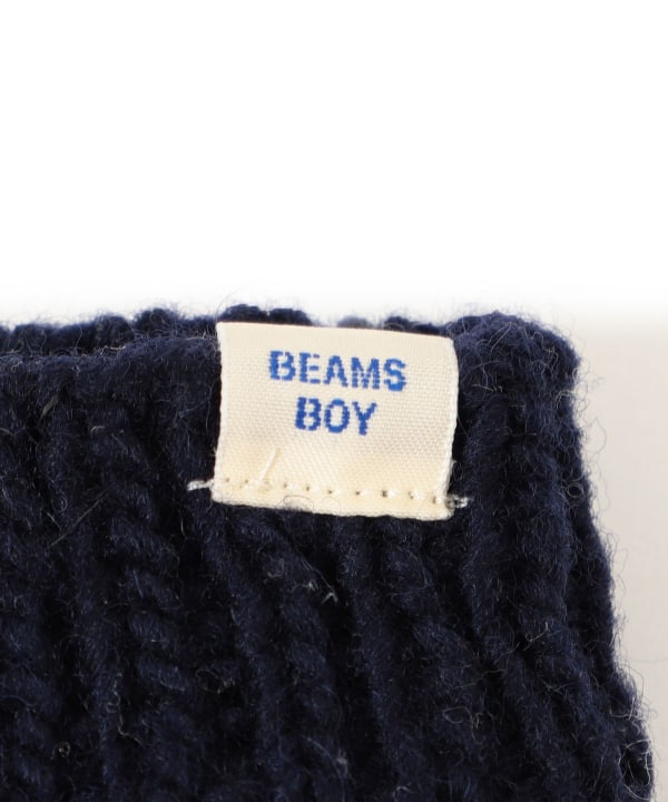 BEAMS BOY（ビームス ボーイ）手編み フラワー刺繍 ミトン