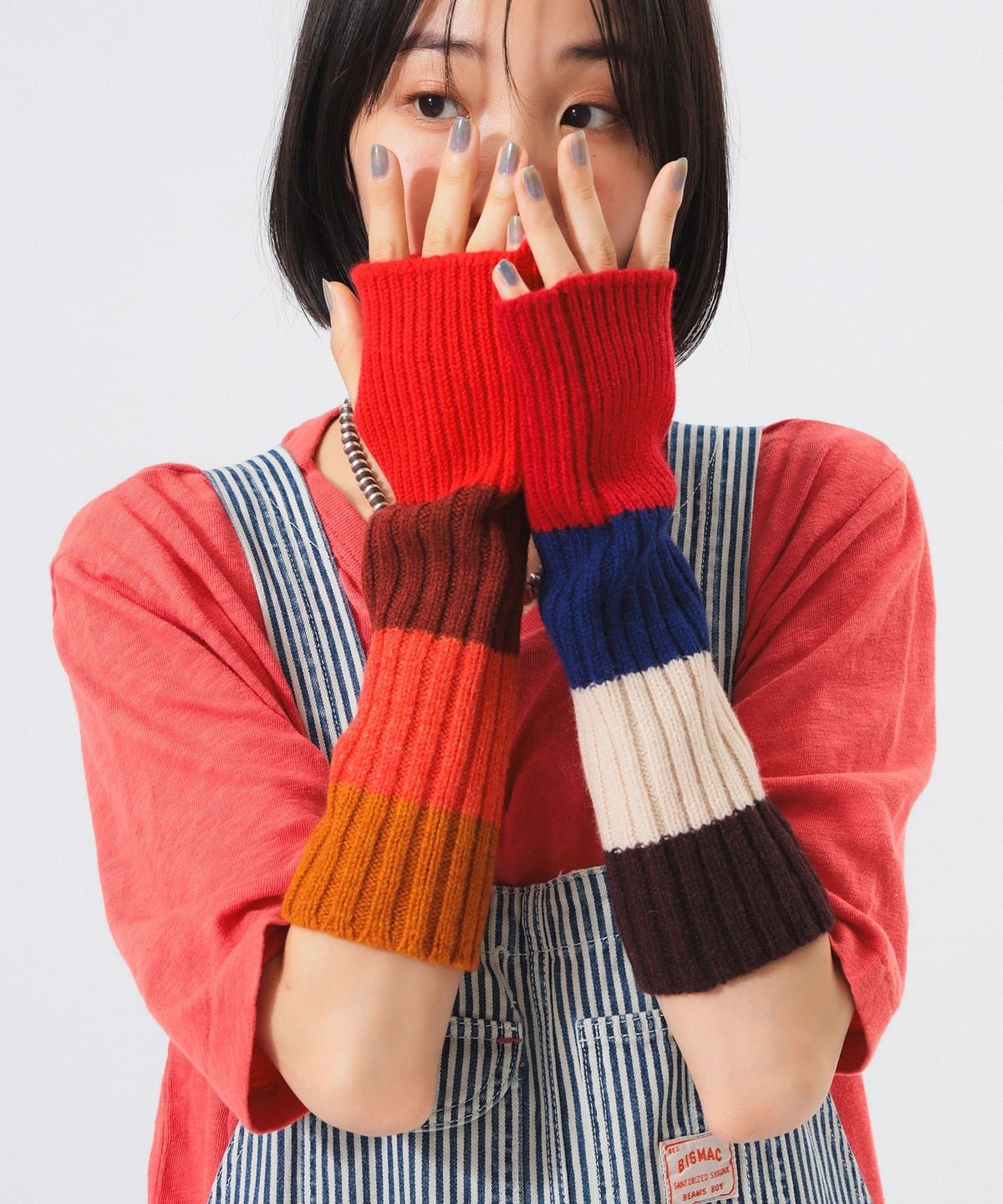 【別注】ROBERT MACKIE ロバートマッキー / マルチボーダー アームウォーマー ファッション雑貨 WOMEN RED ONE SIZE 【別注】ROBERT MACKIE ロバートマッキー / マルチボーダー アームウォーマー ファッション雑貨 WOMEN RED ONE SIZE