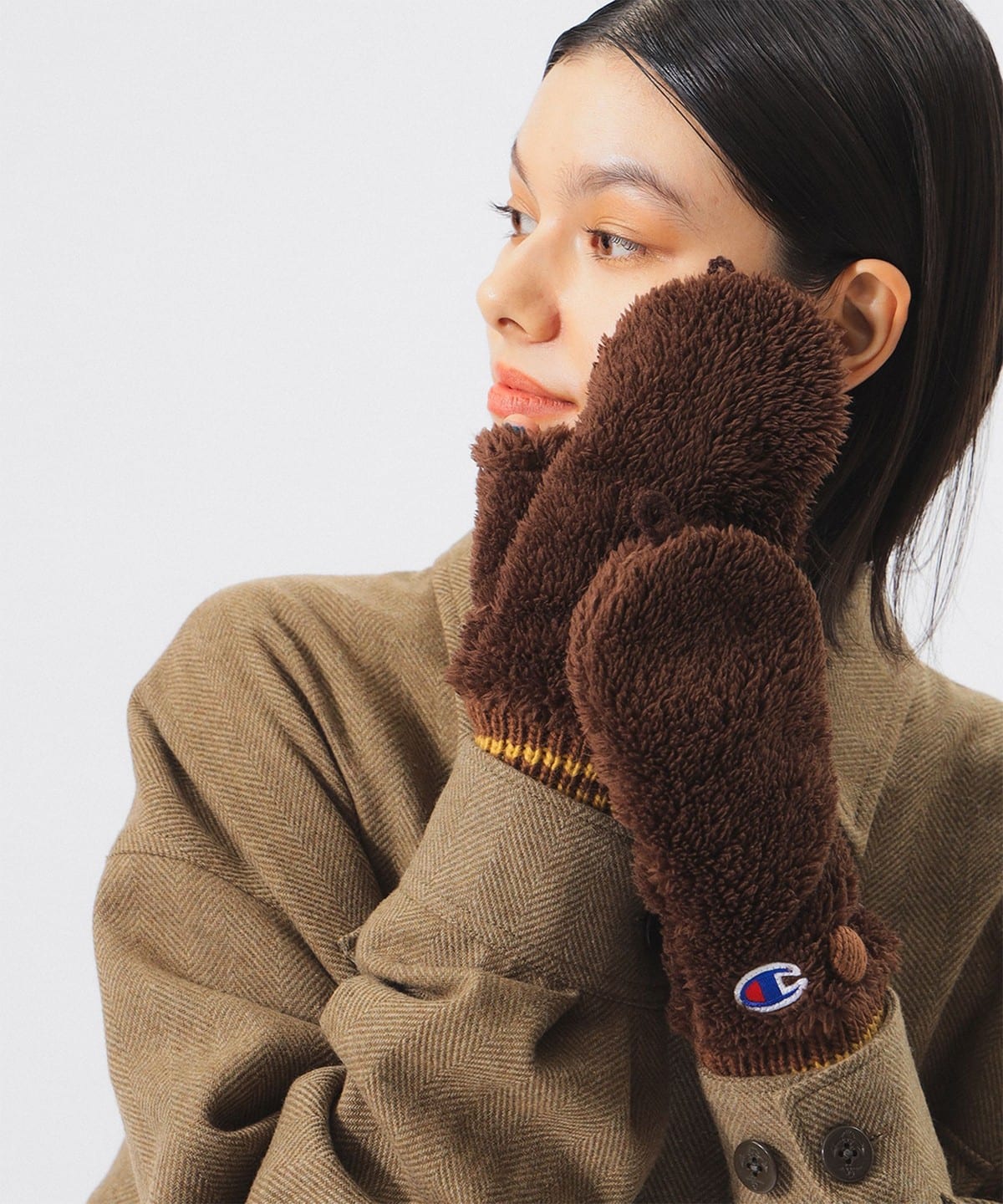 【別注】Champion チャンピオン / ボア グローブ 25FW ファッション雑貨 WOMEN BROWN ONE SIZE