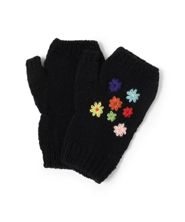 手編み フラワー 刺繍 グローブ