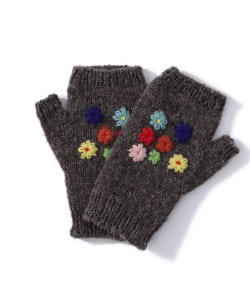 手編み フラワー 刺繍 グローブ