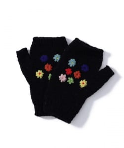 手編み フラワー 刺繍 グローブ