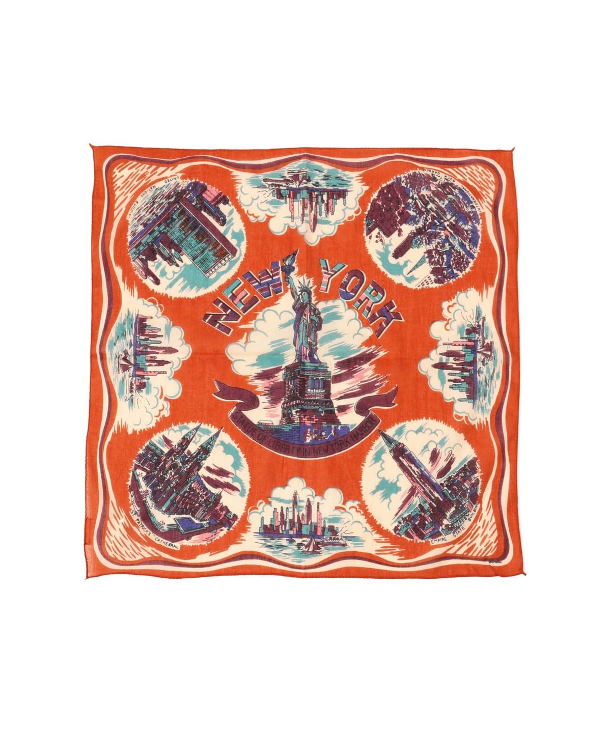 BINDU ビンドゥー / マップ プリント バンダナ 25F 財布・小物 WOMEN RED ONE SIZE BINDU ビンドゥー / マップ プリント バンダナ 25F 財布・小物 WOMEN RED ONE SIZE