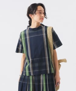 BEAMS BOY / 女裝 BIG 短袖 花呢格紋 上衣