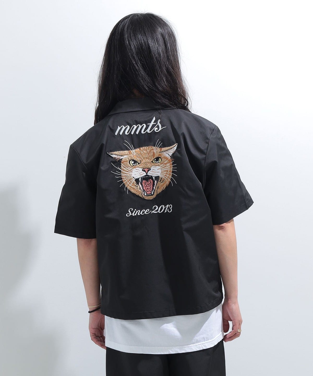 mmts（マミタス）猫刺繍 開襟シャツ（シャツ・ブラウス カジュアル