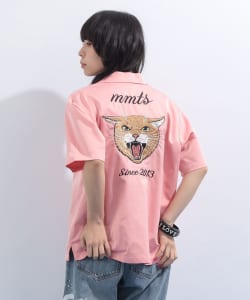 猫刺繍 開襟シャツ