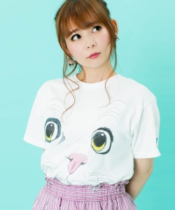〈UNISEX〉mmts / ピンクフェイスＴシャツ