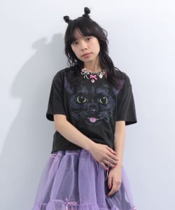 BLACK CAT FACE  Tシャツ