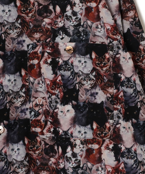 【Qちゃん】mmts unoa / コラボ　シャツ　ネコ ねこ雑貨プロジェクト「NEKONOBA」人気のキャラクター宇宙ねこ