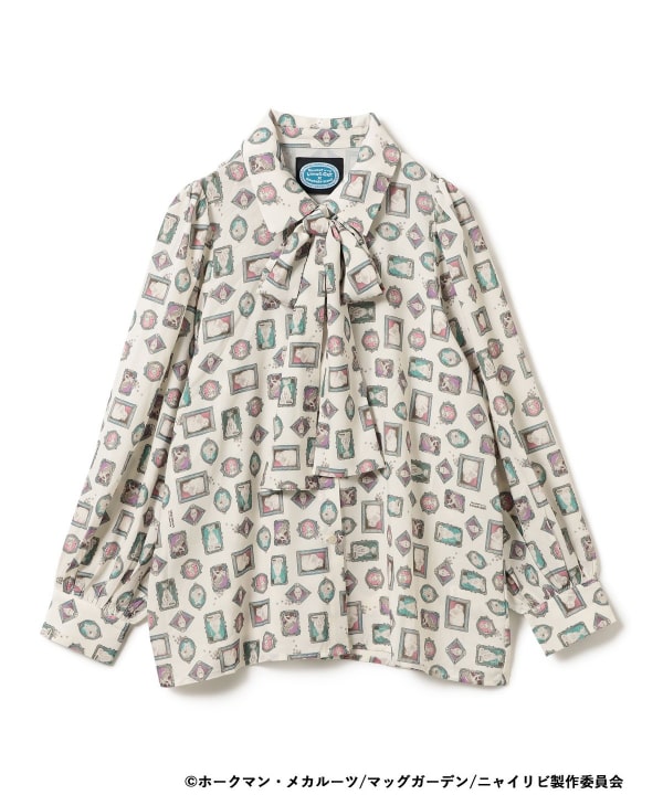 ビームス マミタス/ 　猫総柄シャツブラウス mmts（マミタス）【COLLABORATION】ニャイト・オブ・ザ・リビング