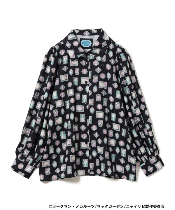 ビームス マミタス/ 　猫総柄シャツブラウス mmts（マミタス）【COLLABORATION】ニャイト・オブ・ザ・リビング