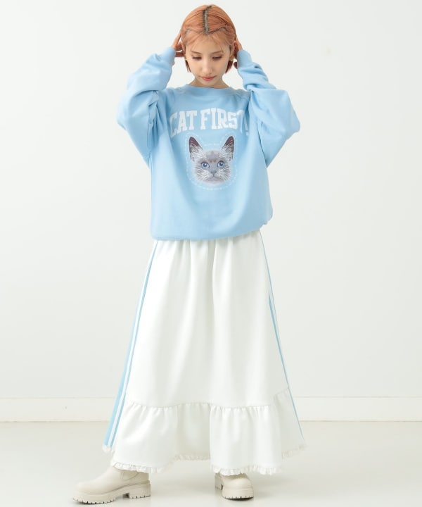 mmts（マミタス）〈UNISEX〉mmts / CAT FIRST ラグランスウェット