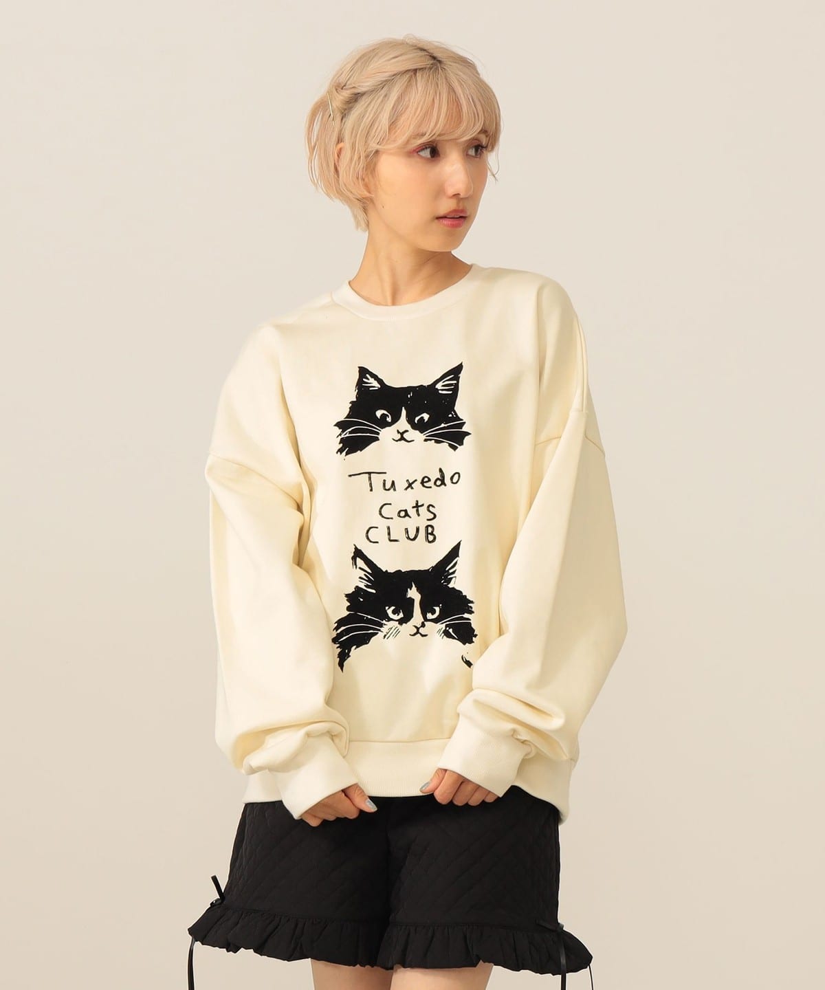 【COLLABORATION】9456 / フロッキースウェット トップス WOMEN OFF WHT M 【COLLABORATION】9456 / フロッキースウェット トップス WOMEN OFF WHT M