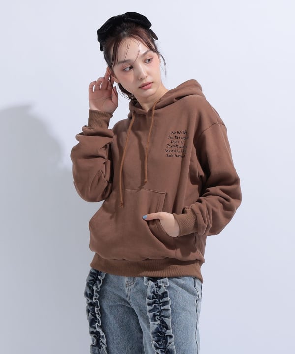 メッセージ パーカー Model : H163 B85 W58 H92　Size : M